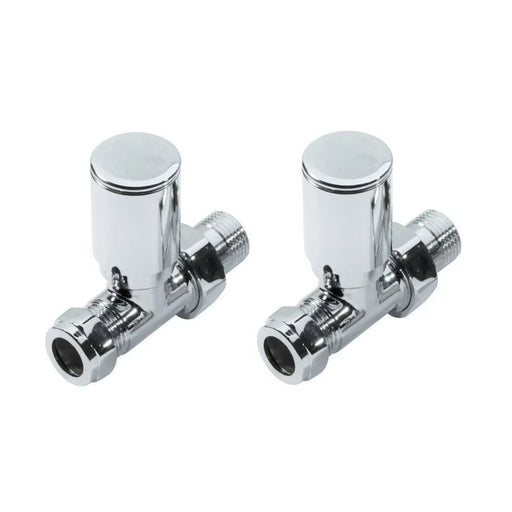 Kartell K-RAD Straight Radiator Valve 15mm Pair Chrome
