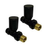 Kartell K-RAD Straight Radiator Valve 15mm Pair Matt Black