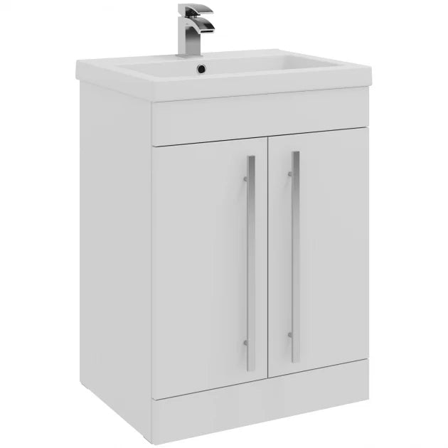Kartell K-VIT 600 x 460mm mid-depth white ceramic basin, basin only (FUR061PU)