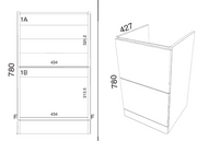 Kartell K-VIT Arc 500mm floor standing 2 drawer unit in White Gloss (ARC500FS-W) - alternative view