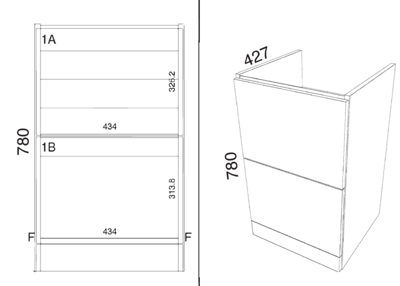 Kartell K-VIT Arc 500mm floor standing 2 drawer unit in White Gloss (ARC500FS-W) - alternative view