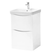 Kartell K-VIT Arc 500mm floor standing 2 drawer unit and ceramic basin in White Gloss (ARC500FS-W)