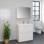Kartell K-VIT Arc 500mm wall mounted 2 drawer unit in White Gloss (ARC500WM-W) - bathroom setting