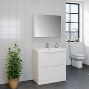 Kartell K-VIT Arc 600mm floor standing 2 drawer unit in White Gloss (ARC600FS-W) - bathroom setting