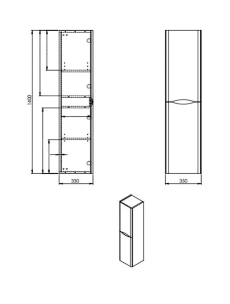 Kartell K-VIT Arc wall mounted side unit in White Gloss (ARCWMTU-W) - alternative view
