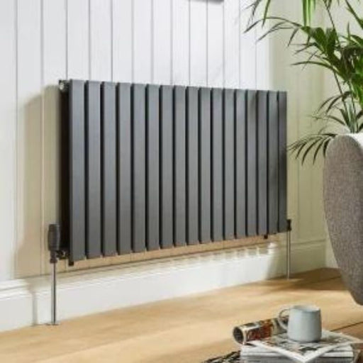 Kartell K-VIT Boston single horizontal designer radiator in textured grey