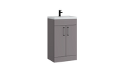 Kartell K-VIT Dove 500mm 2 door floor standing vanity unit with white ceramic basin in slate grey (DOV500FSDO-SG)