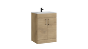 Kartell K-VIT Dove 600mm 2 door floor standing vanity unit with white ceramic basin in torro oak (DOV600FSDO-TO)