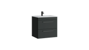 Kartell K-VIT Dove 600mm 2 drawer wall mounted vanity unit with white ceramic basin in matt anthracite (DOV600WMDR-MA)