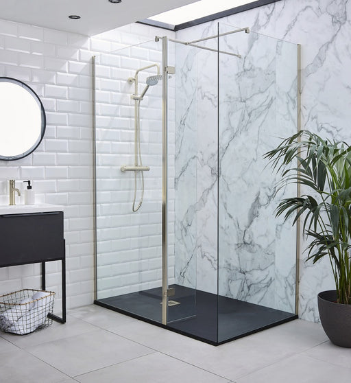 Kartell K-VIT KV8 Wetroom Profile Kit Brushed Nickel (KCNICK-CONV) wall profile and bracing bar