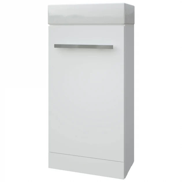 Kartell K-VIT Purity 410mm floor standing cloakroom unit and ceramic basin in White Gloss (FUR280PU)