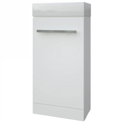 Kartell K-VIT Purity 410mm floor standing cloakroom unit and ceramic basin in White Gloss (FUR280PU)