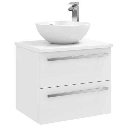 Kartell K-VIT Purity 430mm round white ceramic sit-on bowl, basin only (FUR435PU)