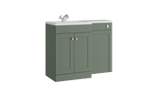 Kartell K-VIT Sanctuary 1100mm L-shaped furniture pack in corymbia green, right hand version (left hand configuration shown for illustration) (SAN600FSDO-CG SANLSWC-CG FUR431NEW)