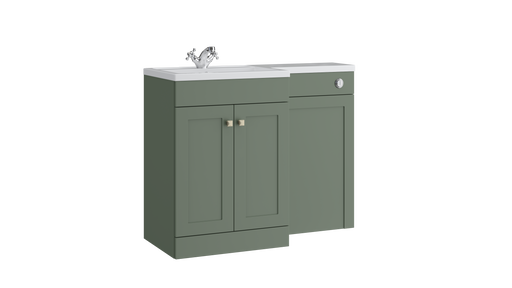 Kartell K-VIT Sanctuary 1100mm L-shaped furniture pack in corymbia green, right hand version (left hand configuration shown for illustration) (SAN600FSDO-CG SANLSWC-CG FUR431NEW)