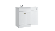 Kartell K-VIT Sanctuary 1100mm L-shaped furniture pack in matt white, right hand version (left hand configuration shown for illustration) (SAN600FSDO-SW SANLSWC-SW FUR431NEW)