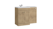 Kartell K-VIT Sanctuary 1100mm L-shaped furniture pack in torro oak, right hand version (left hand configuration shown for illustration) (SAN600FSDO-TO SANLSWC-TO FUR431NEW)