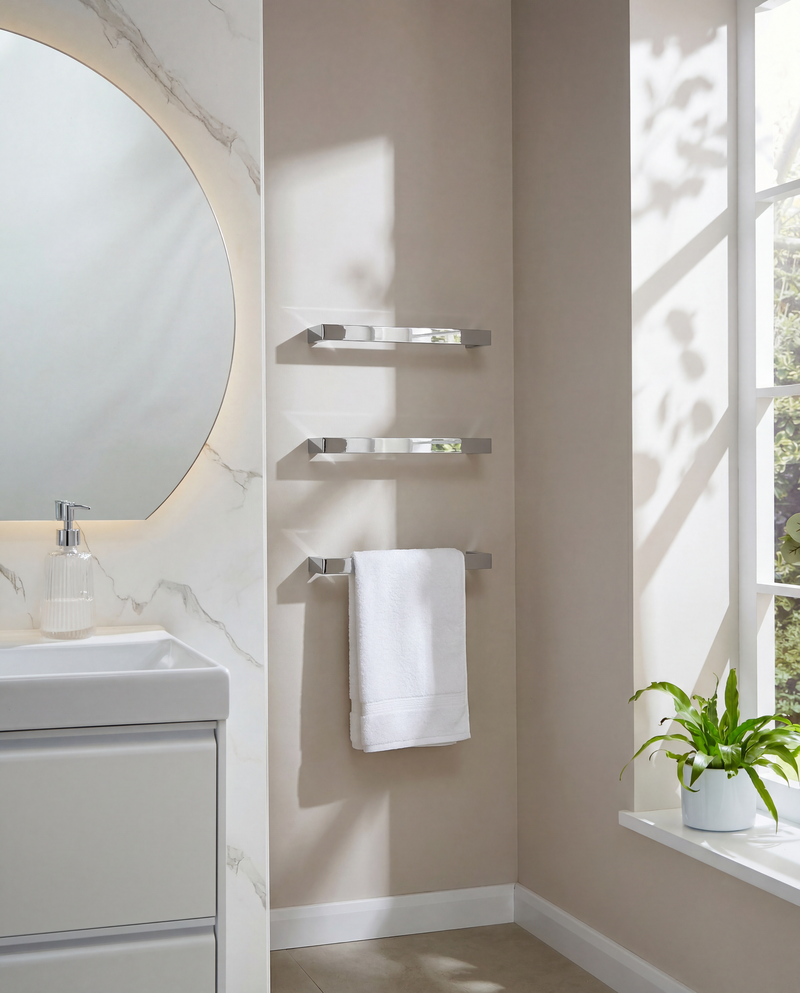 Kartell K-VIT Singola 12V electric towel rail in chrome