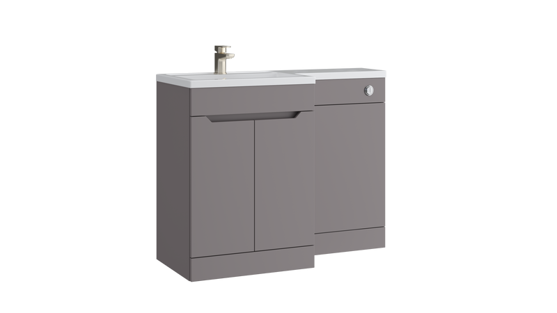 Kartell K-VIT Urban 1100mm L-shaped furniture pack in slate grey, right hand version (left hand configuration shown for illustration) (URB600FSDO-SG URBLSWC-SG FUR431NEW)