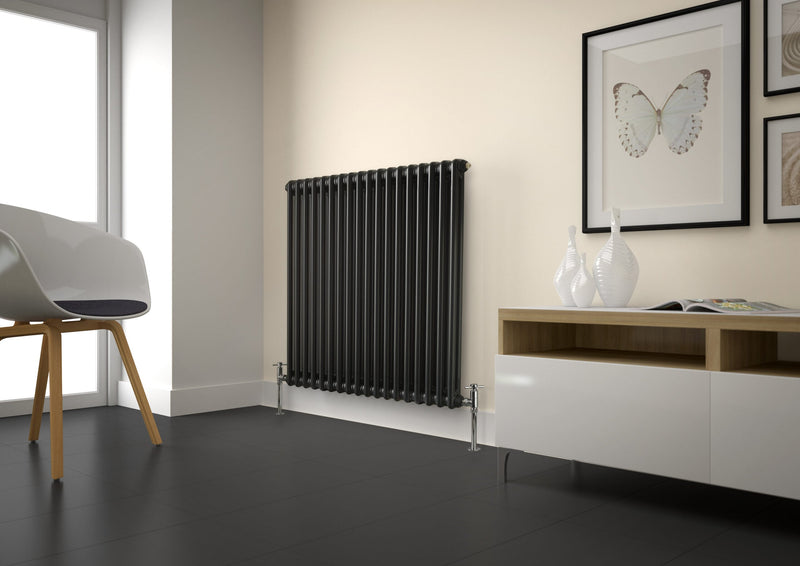 Kartell Laser Klassic 4 column traditional horizontal radiator in textured grey