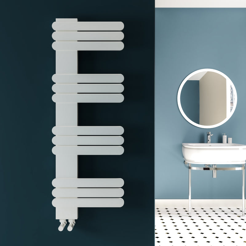 Kartell Manitoba aluminium heated towel rail in textured white