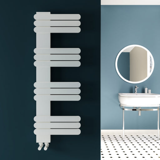 Kartell Manitoba aluminium heated towel rail in textured white