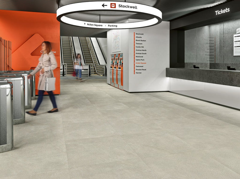 Kendall light grey tile 900x900mm - view 2