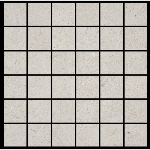 Key Largo Light Grey Stone Effect Matt Porcelain Mosaic Wall & Floor Tile 300x300mm