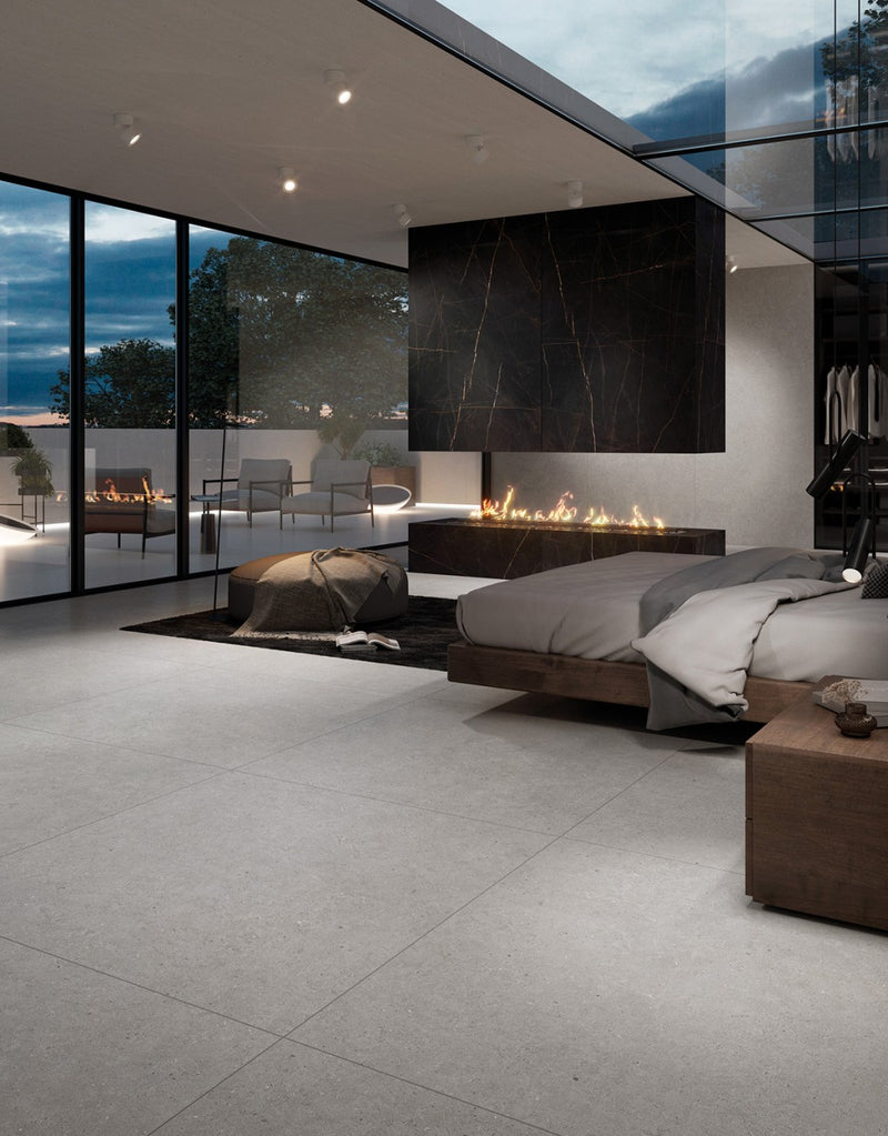 Key Largo light grey stone effect tile 1200x1200mm - view 3