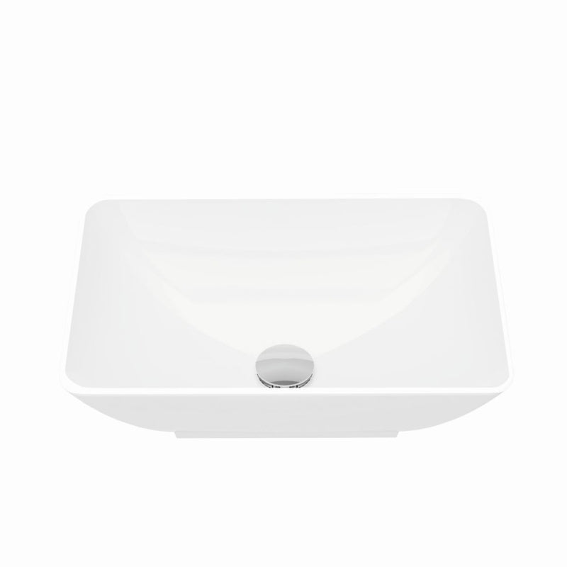 Lagoon 460mm Sit On Basin No Tap Hole Matt White