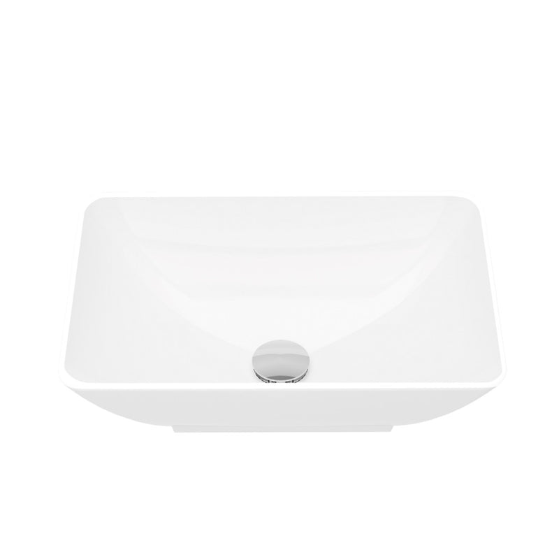 Lagoon 460mm Sit On Basin No Tap Hole Matt White - view 2
