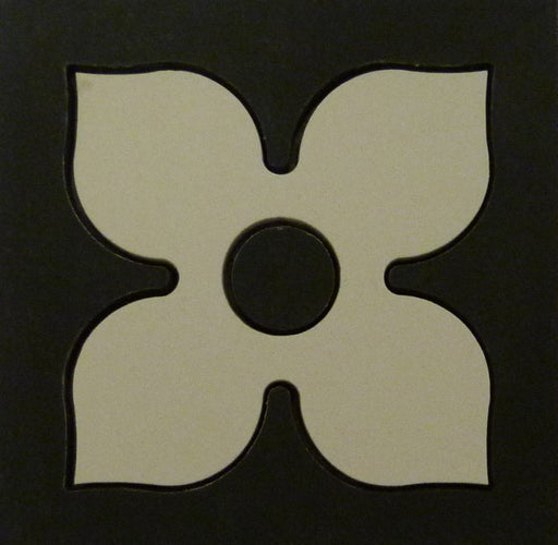 Lake Mary Quatrefoil Victorian Matt Porcelain Decorative Inset Floor Tile 93x93mm