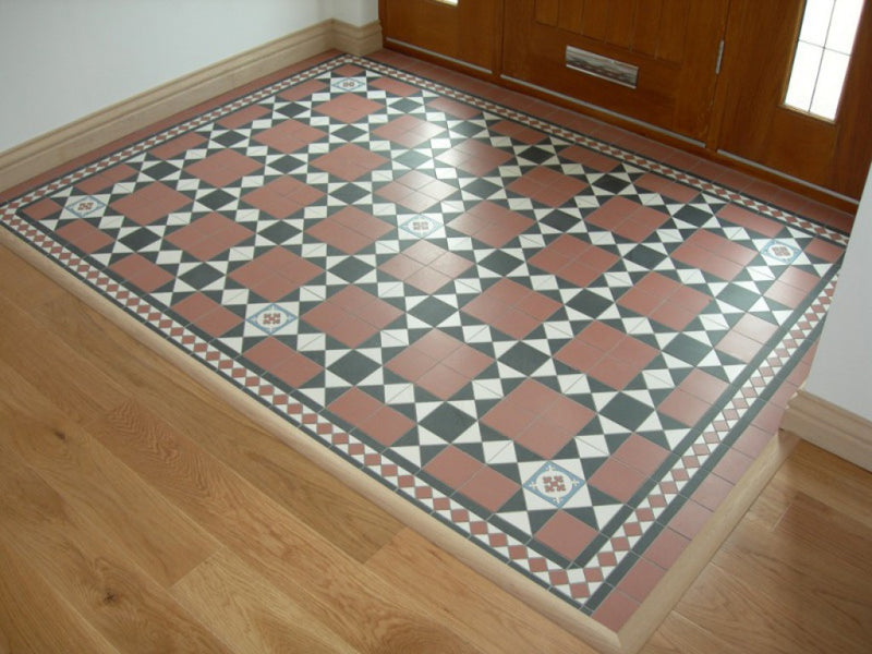 Lake Mary red victorian pattern tile 285x285mm - view 4