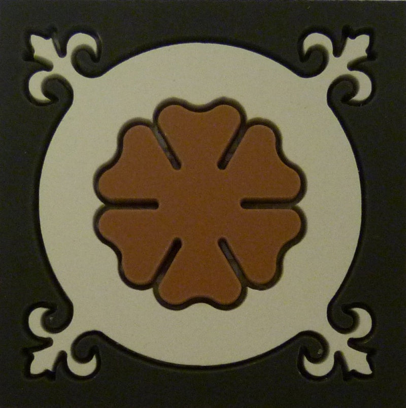 Lake Mary rosette roundel decorative inset 93x93mm - view 2