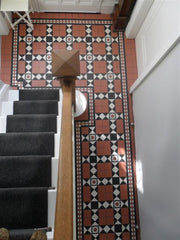 Lake Mary Rosette Roundel Victorian Matt Porcelain Decorative Inset Floor Tile 93x93mm