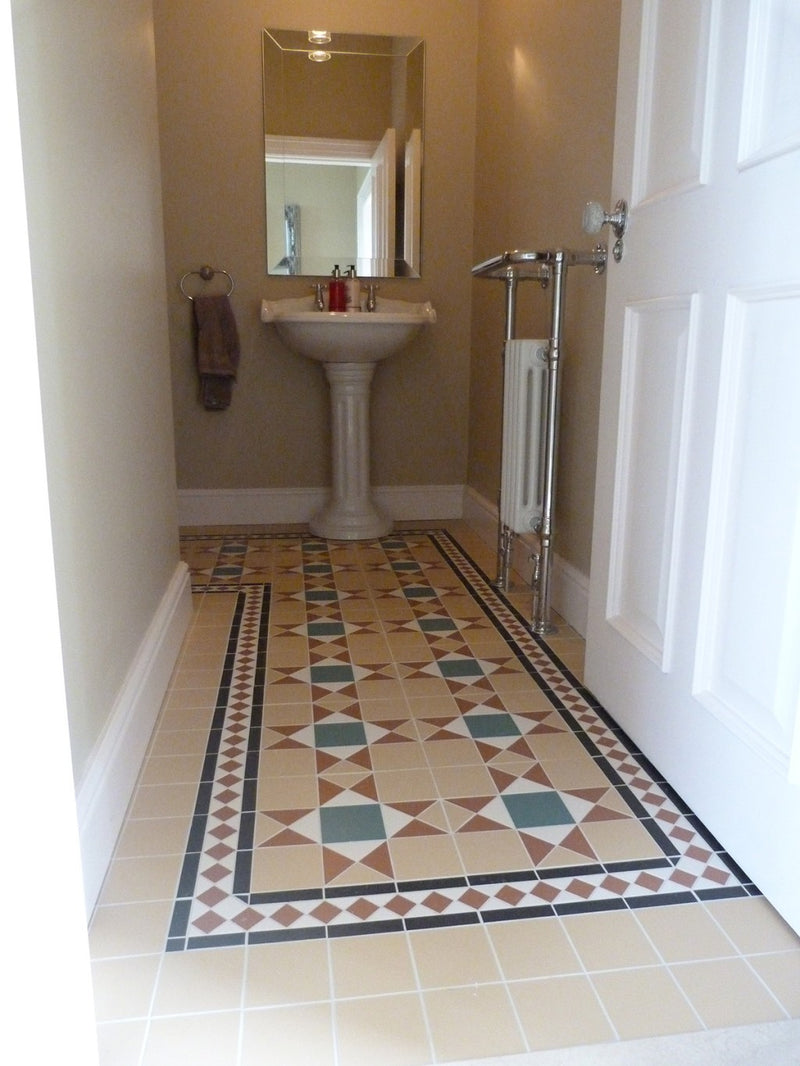 Lake Mary Yellow Victorian Pattern Matt Porcelain Floor Tile 285x285mm