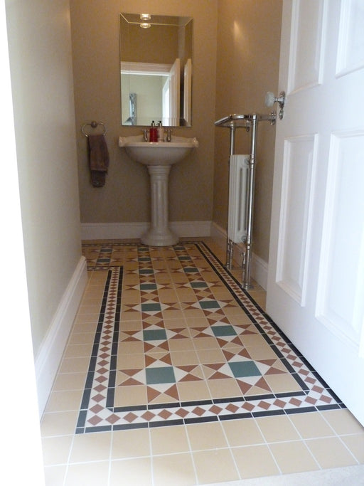 Lake Mary Yellow Victorian Pattern Matt Porcelain Floor Tile 285x285mm