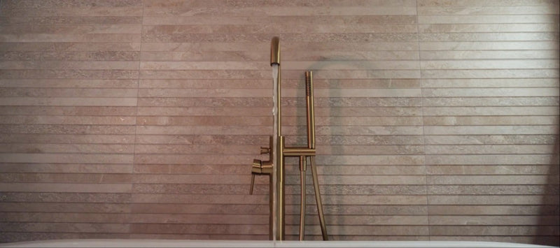 Lakeland Bone Stone Effect Matt Ceramic Overlap Decor Wall Tile 300x600mm