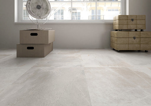 Lakeland Bone Stone Effect Matt Porcelain Wall & Floor Tile 600x600mm