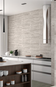 Lakeland Grey Stone Effect Matt Ceramic Overlap Decor Wall Tile 300x600mm