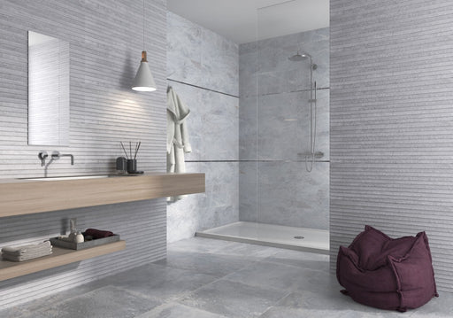 Lakeland grey stone effect tile 300x900mm - view 2