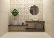Lantana Beige Stone Effect Matt Ceramic 3D Decor Wall Tile 300x600mm