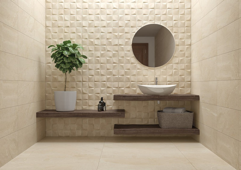 Lantana Beige Stone Effect Matt Ceramic Wall Tile 300x600mm