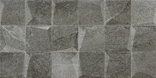 Lantana Grey Stone Effect Matt Ceramic 3D Decor Wall Tile 300x600mm