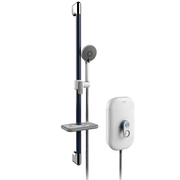 AKW SmartCare Lever White 8.5kW Electric Shower with Dark Blue Care Kit