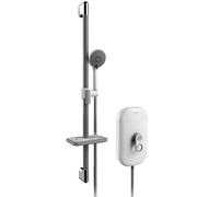 AKW SmartCare Lever White 9.5kW Electric Shower with Mid Grey Care Kit