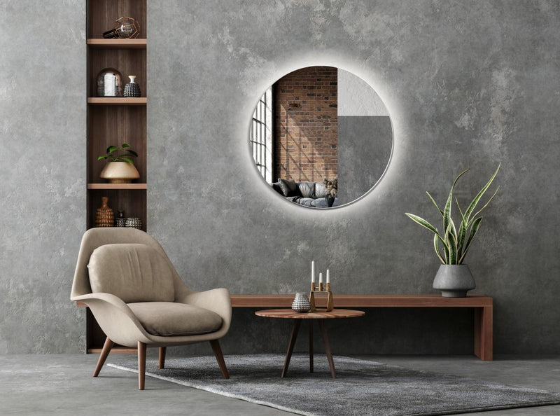 Malmo Round LED Mirror, Touch Switch 500mm