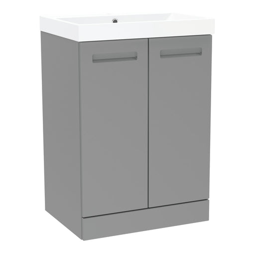 Malvern 600mm Two Door Floor Standing Unit & Basin in Dust Grey