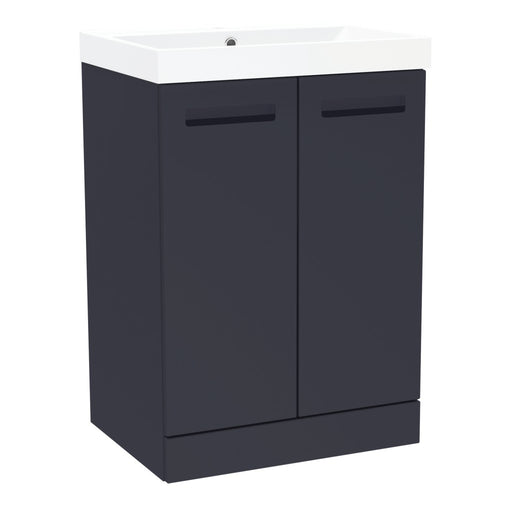 Malvern 600mm Two Door Floor Standing Unit & Basin in Indigo