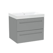 Malvern 600mm Two Drawer Wall Hung Unit & Basin in Dust Grey
